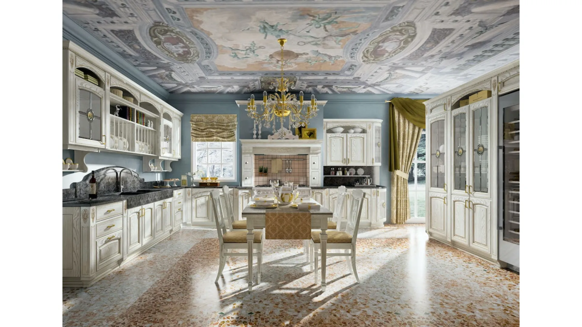 Cucina Classica Gold Elite angolare di di Home Cucine