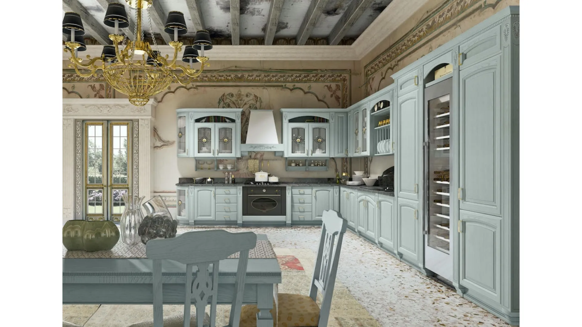 Cucina Classica Gold Elite angolare di di Home Cucine