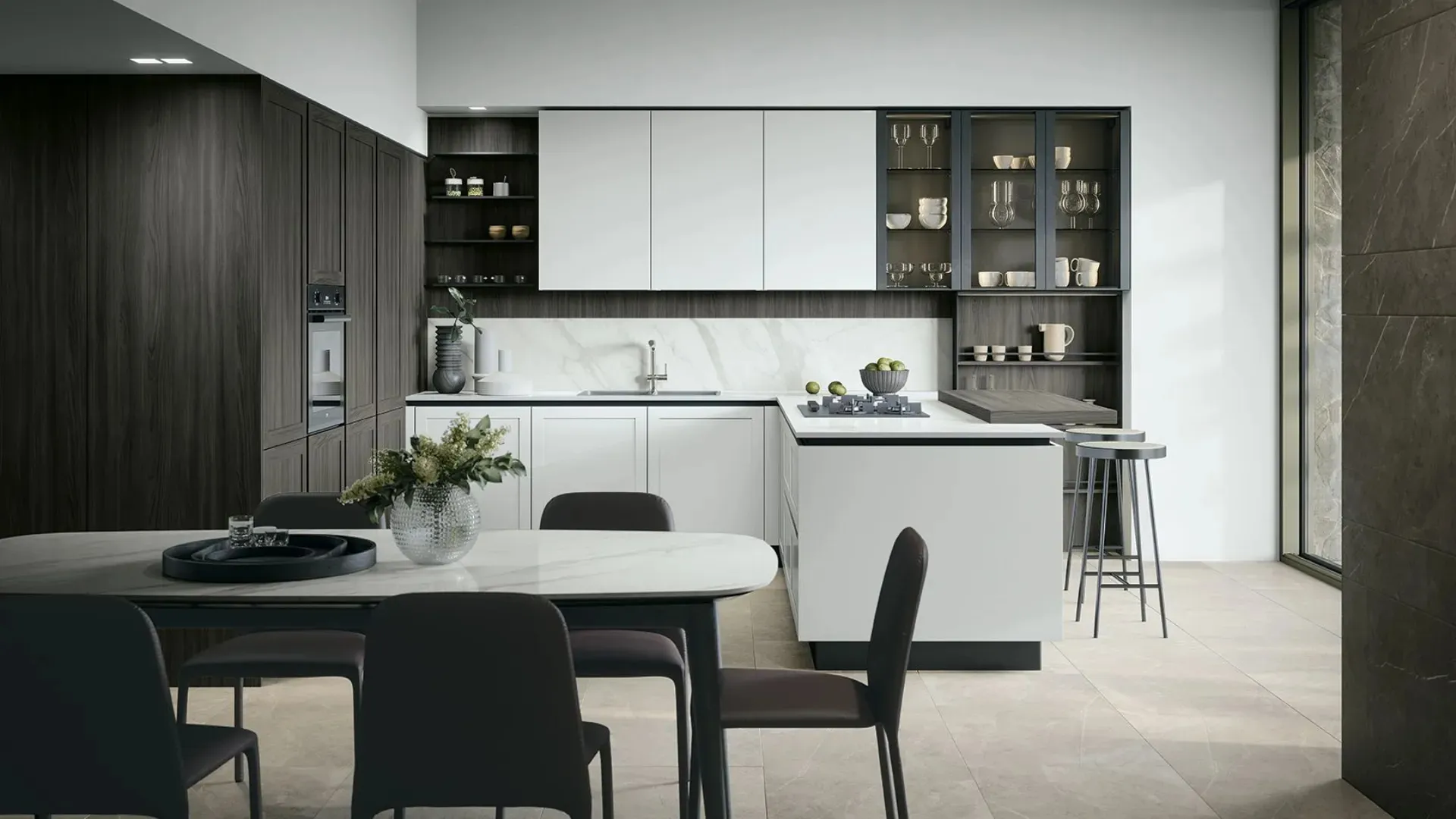 Cucina Classica con penisola River 01 di Forma Cucine