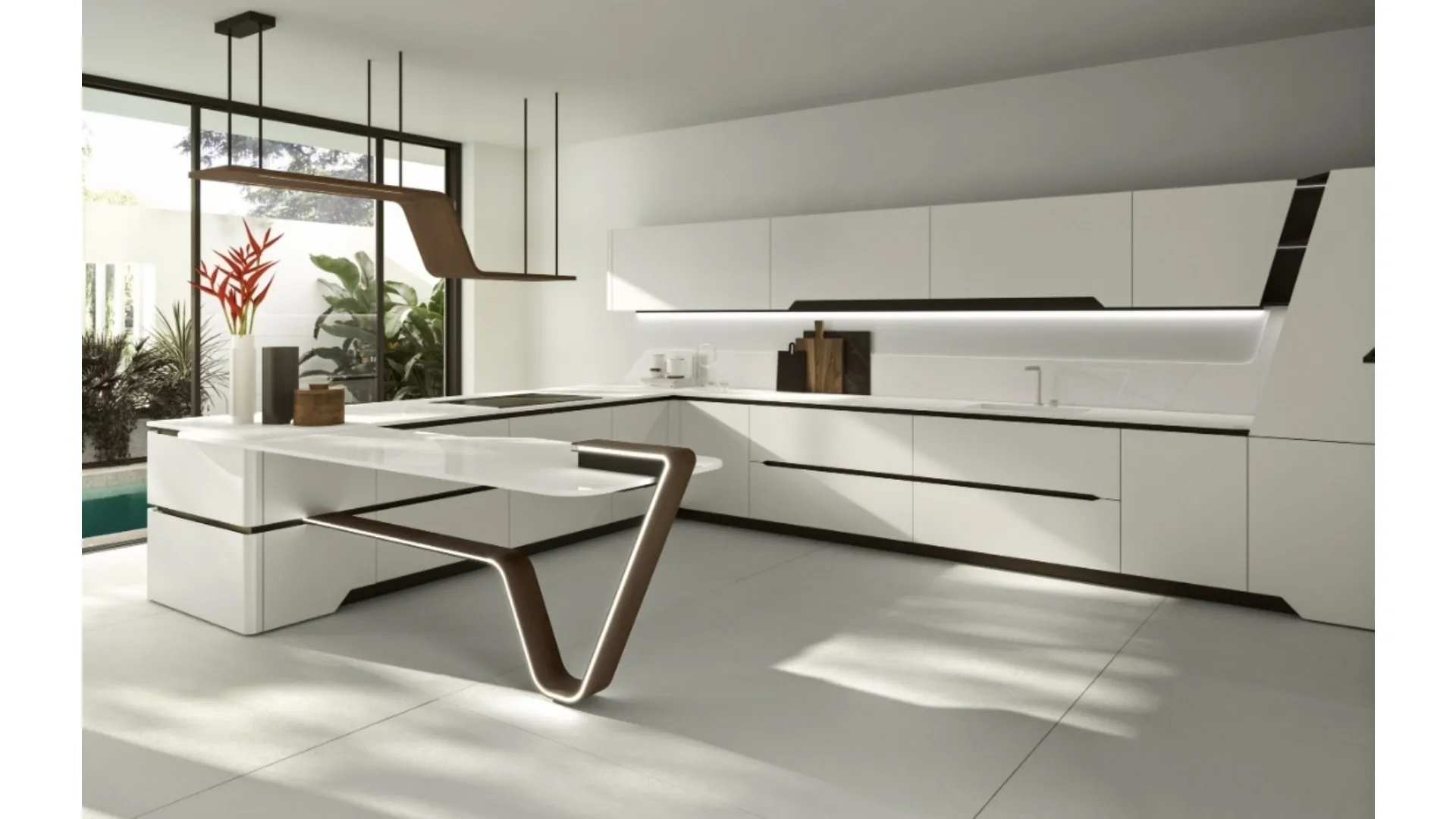 Cucina Design con penisola Vision 01 di Snaidero