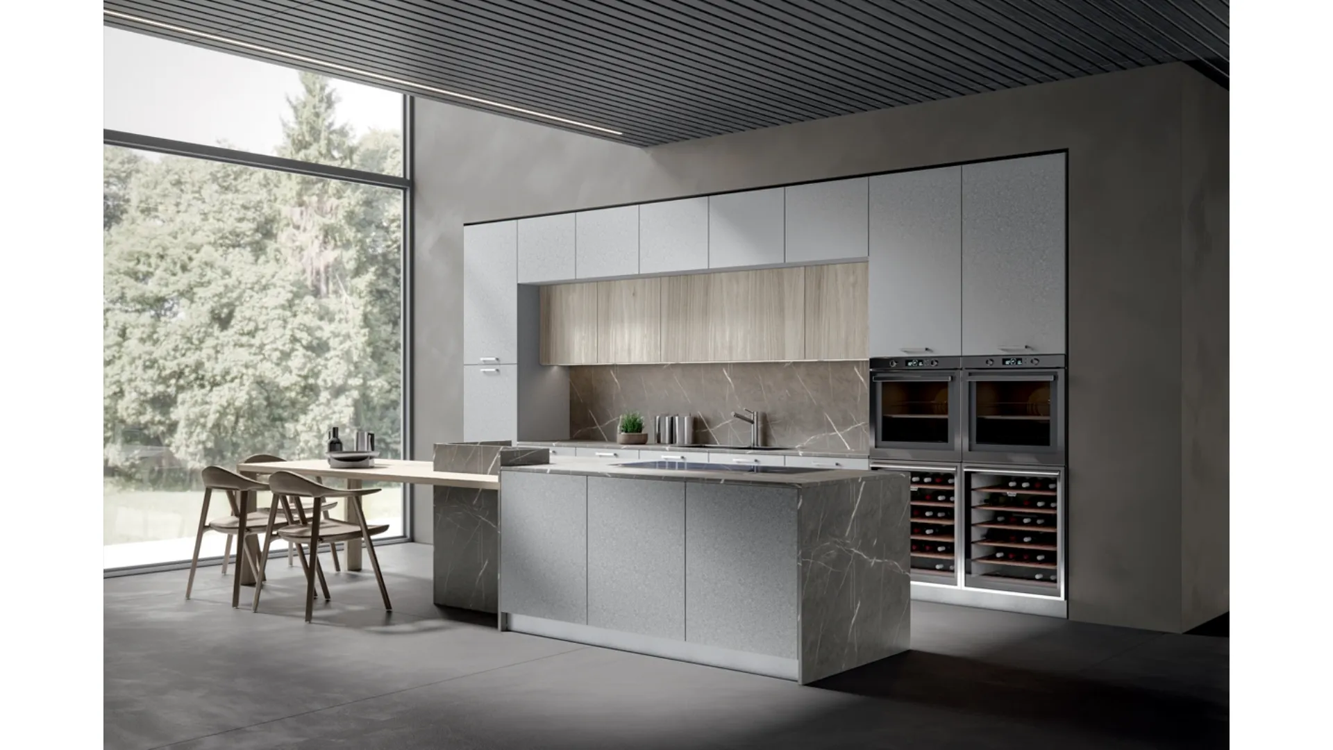 Cucina Moderna Aura con isola di Home Cucine