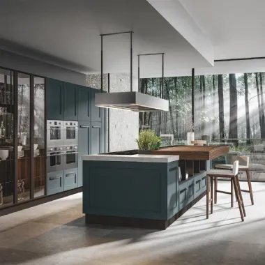 Cucina Moderna Boston con isola in laccato opaco di Home Cucine