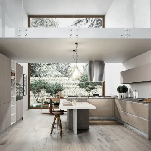 Cucina Moderna Cartesia con penisola di Home Cucine