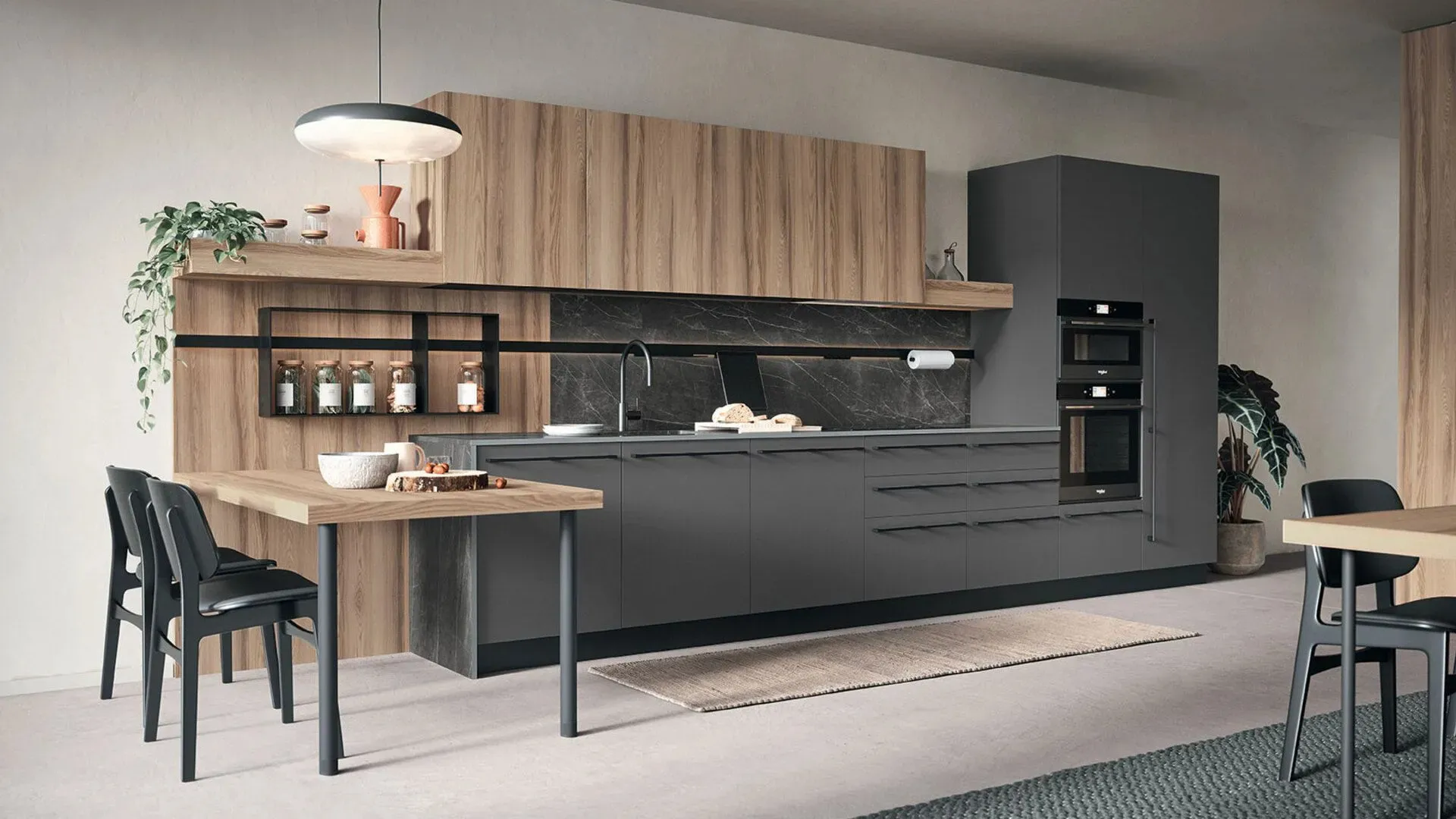 Cucina Moderna con penisola Colibrì 05 di Forma Cucine