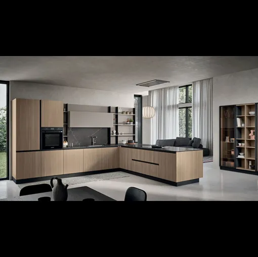 Cucina Moderna con penisola Colibrì Presa di Forma Cucine