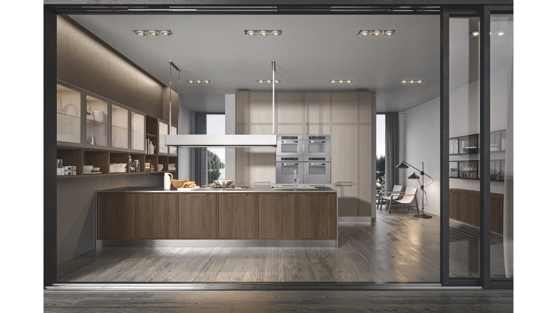 Cucina Moderna Estetica con penisola in frassino di Home Cucine