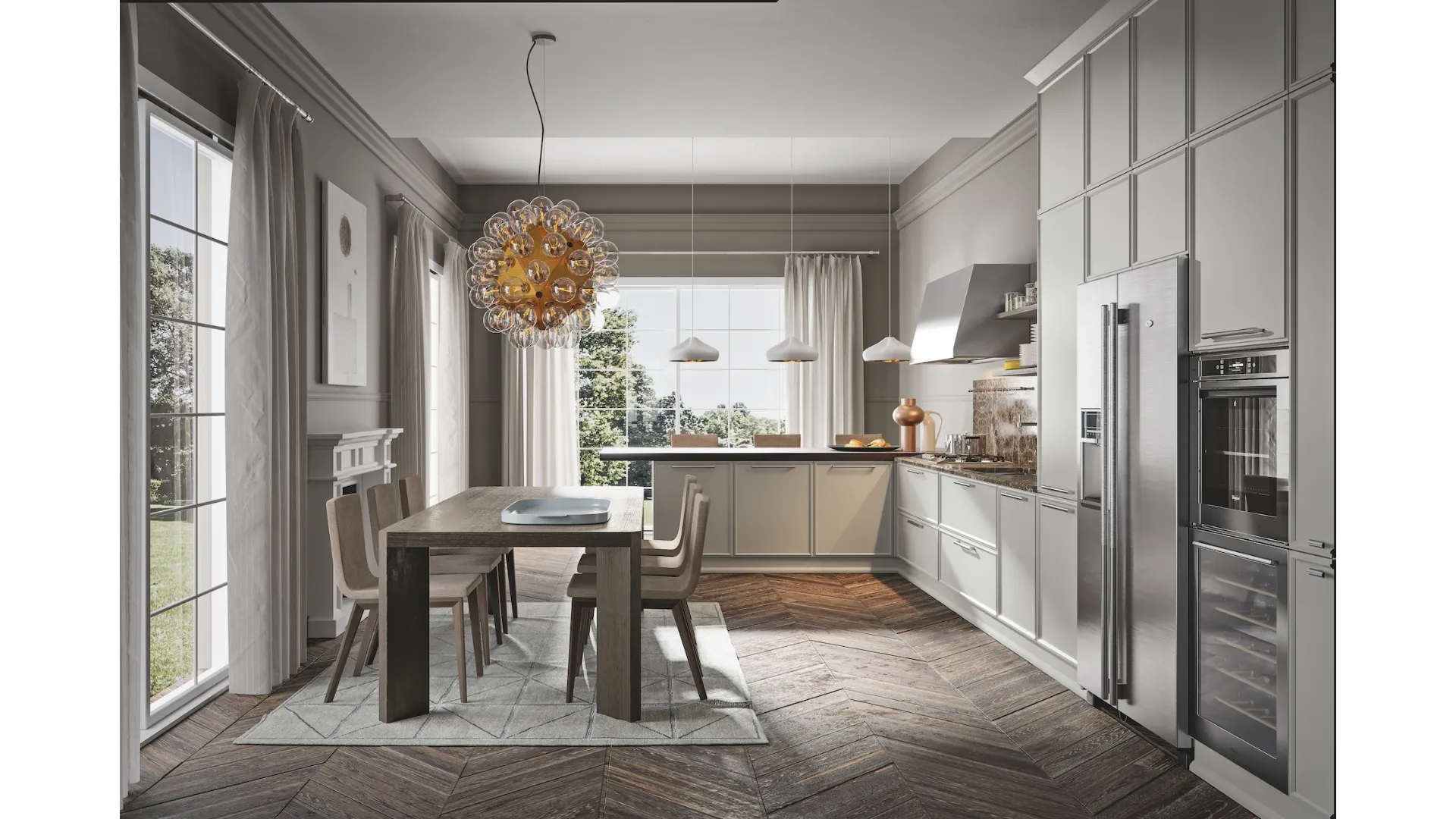 Cucina Moderna Etica Estetica con penisola di Home Cucine