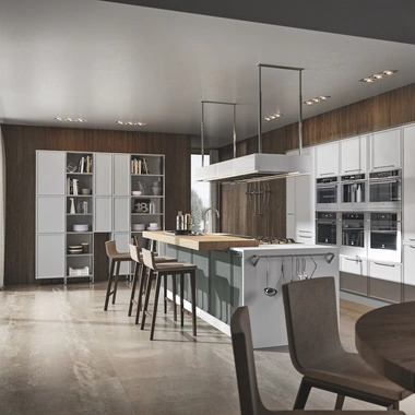 Cucina Moderna in laccato opaco Etica con isola di Home Cucine