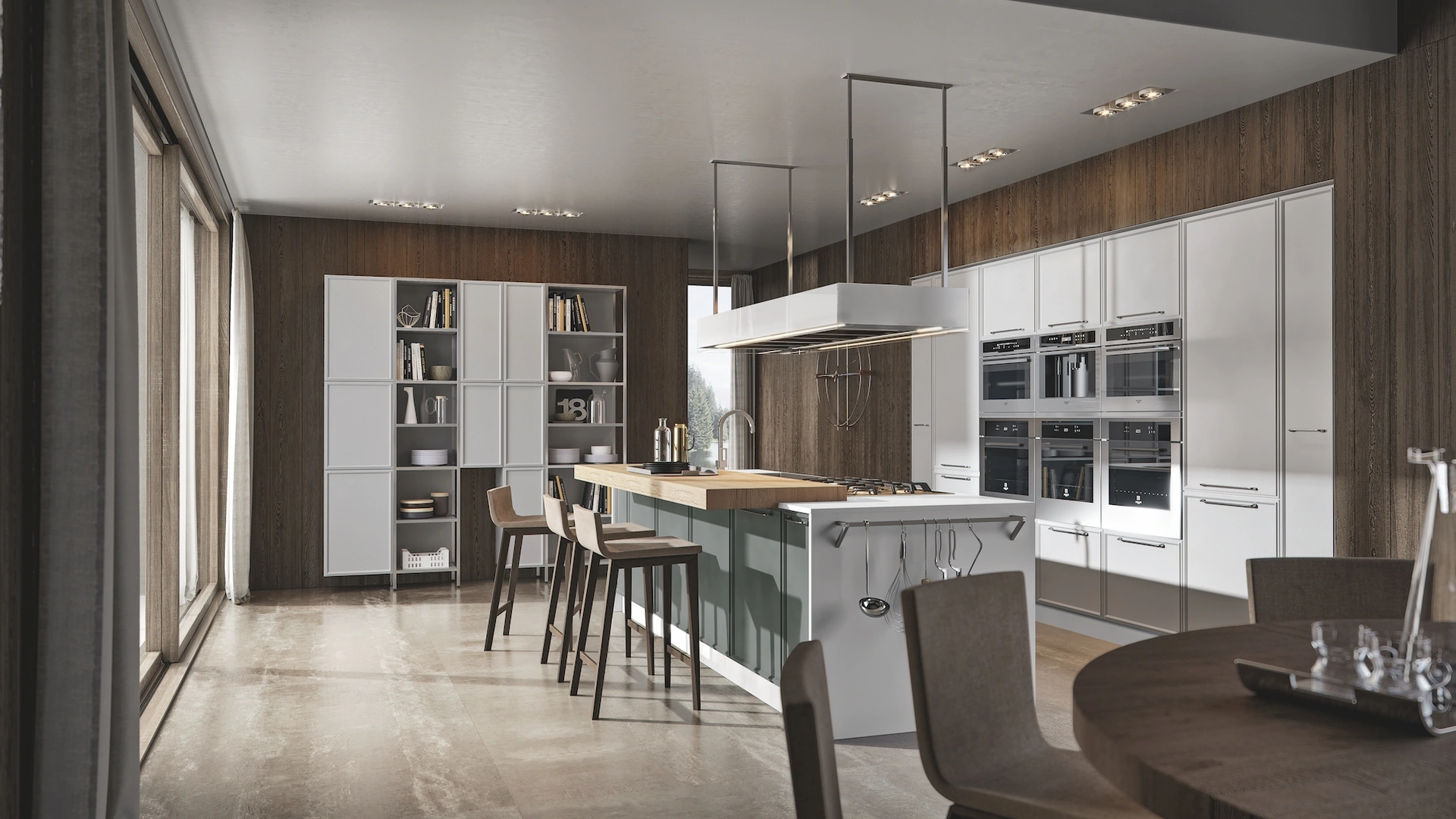 Cucina Moderna in laccato opaco Etica con isola di Home Cucine