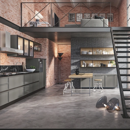 Cucina Moderna Etica lineare in laccato opaco di Home Cucine