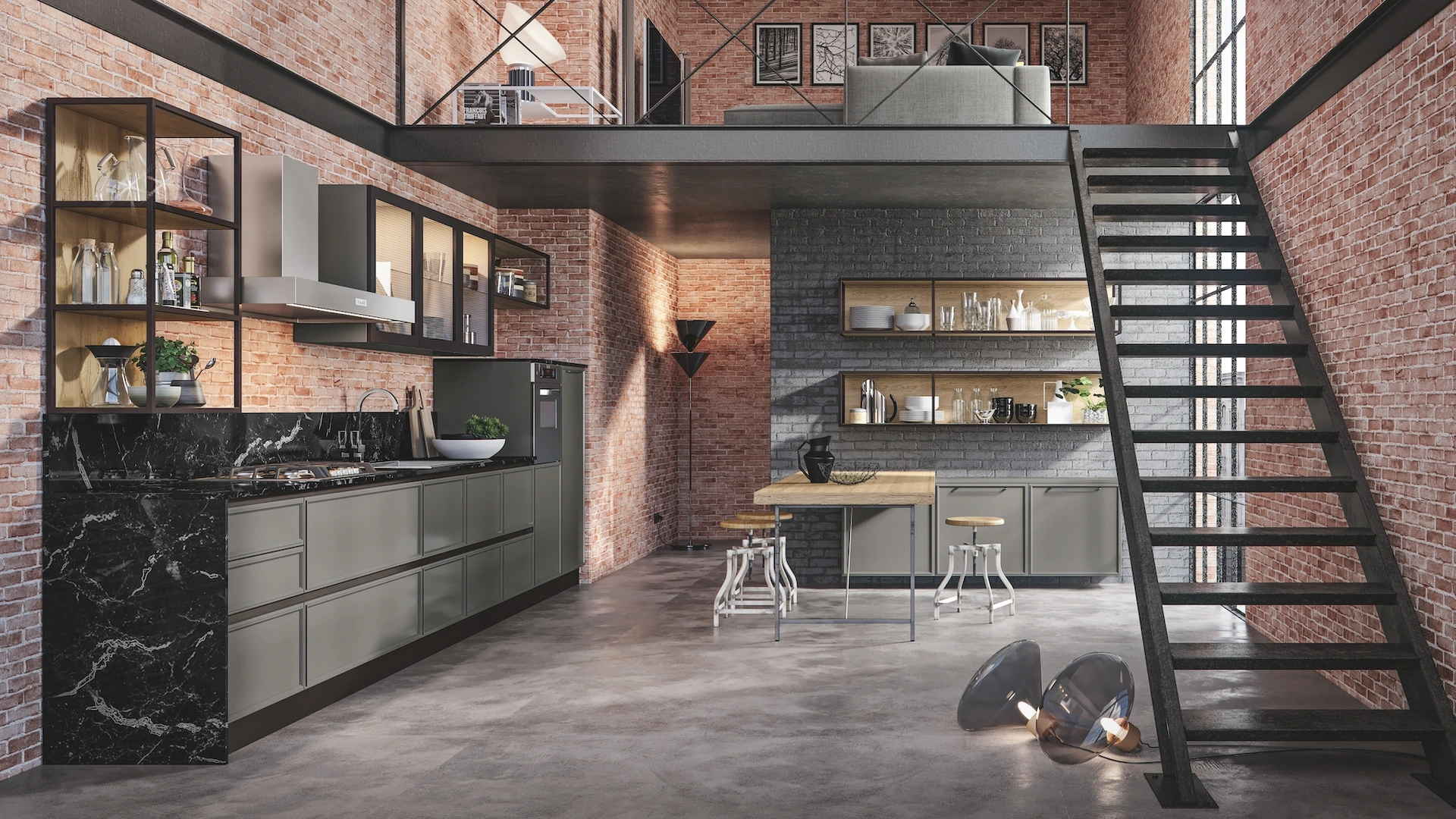 Cucina Moderna Etica lineare in laccato opaco di Home Cucine