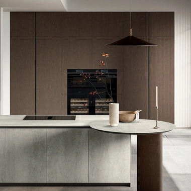 Cucina Moderna con penisola Glass 01 di Arredo3