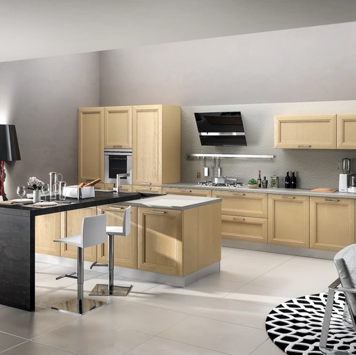 Cucina Moderna in frassino Metropoli con isola di Home Cucine
