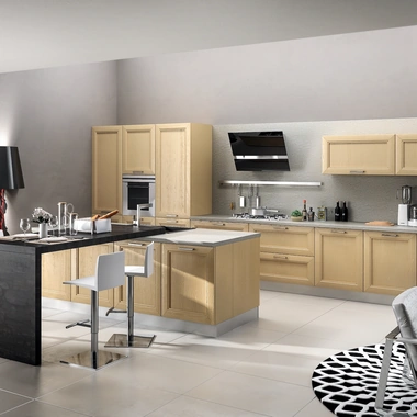 Cucina Moderna in frassino Metropoli con isola di Home Cucine