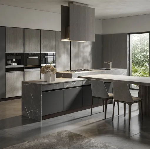 Cucina Moderna Logos con isola di Home Cucine