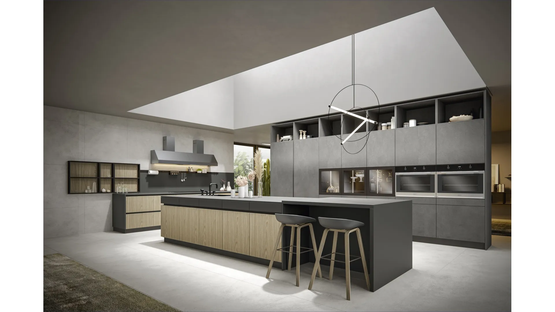 Cucina Moderna Logos con isola di Home Cucine