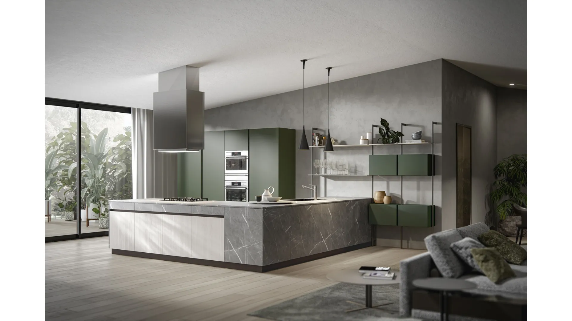 Cucina Moderna Logos con penisola di Home Cucine