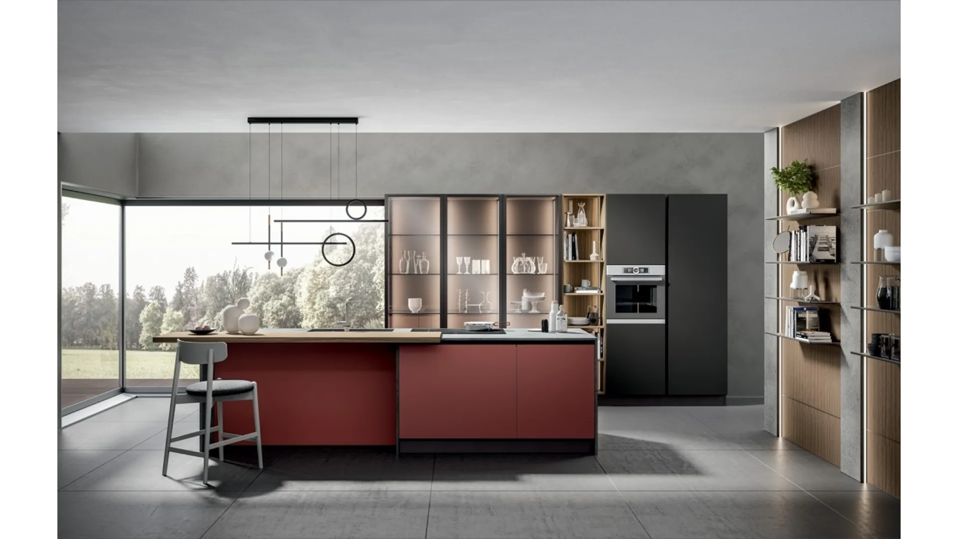 Cucina Moderna Mela con isola di Home Cucine