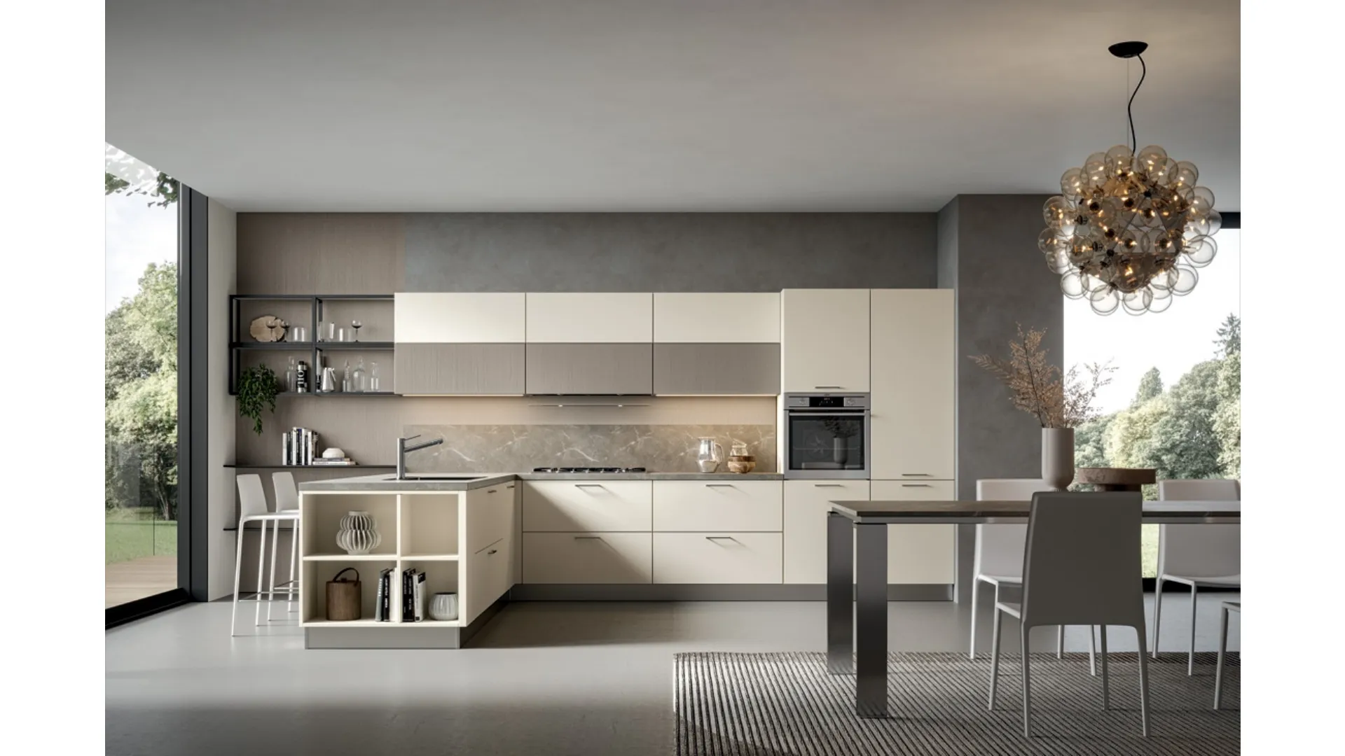 Cucina Moderna Mela con penisola di Home Cucine