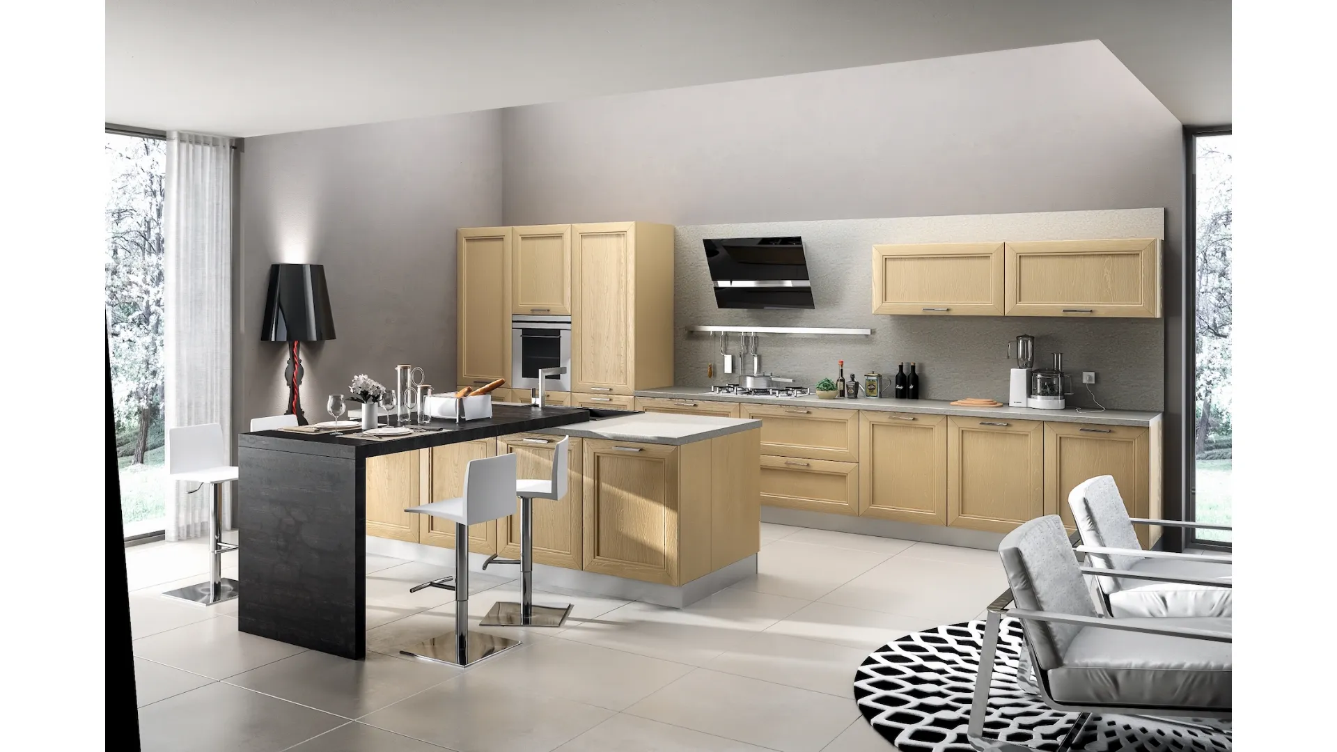 Cucina Moderna Metropoli con isola di Home Cucine