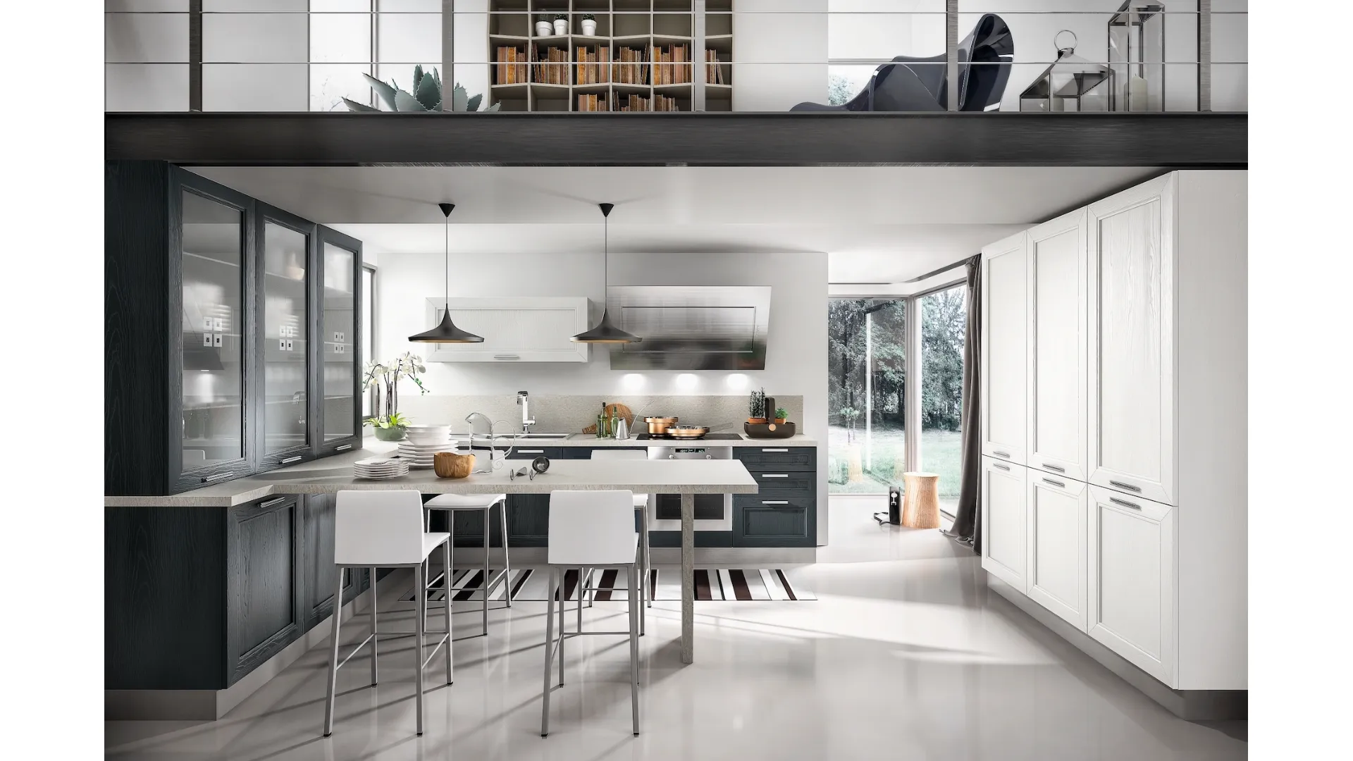 Cucina Moderna Metropoli con penisola di Home Cucine