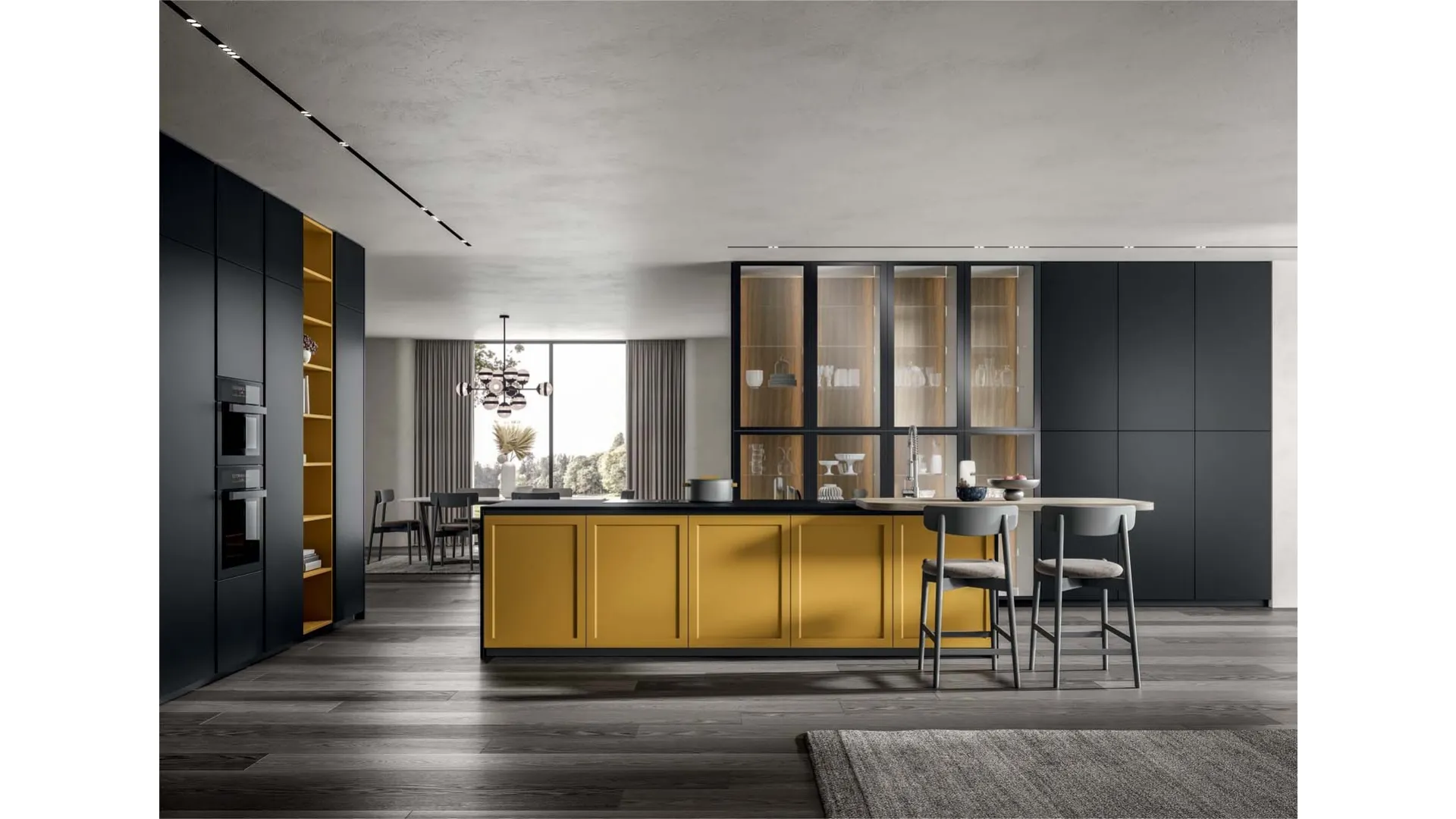Cucina Moderna Nexa con isola in laccato di Home Cucine