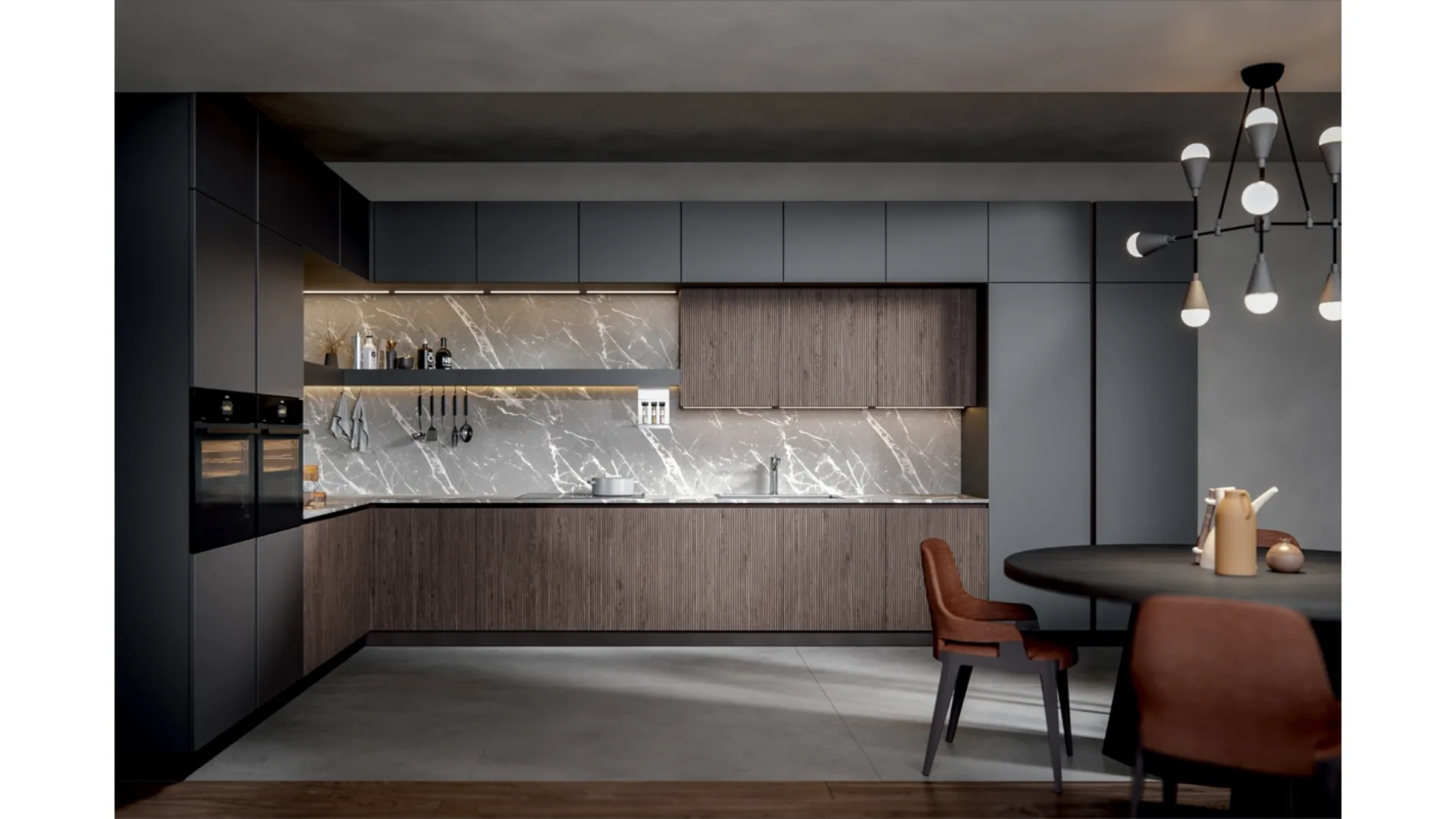 Cucina Moderna Palù angolare in PVC di Home Cucine