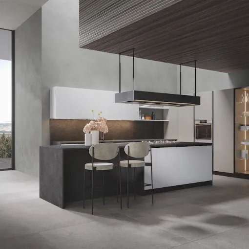 Cucina Moderna Palù con isola in PVC di Home Cucine