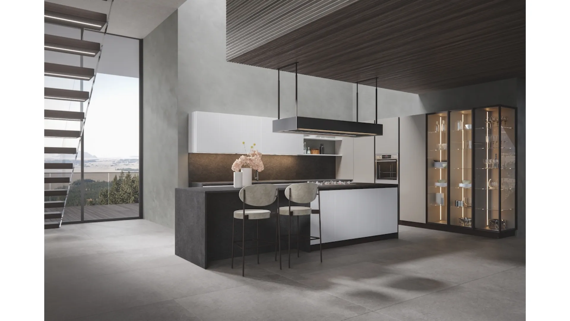 Cucina Moderna Palù con isola in PVC di Home Cucine