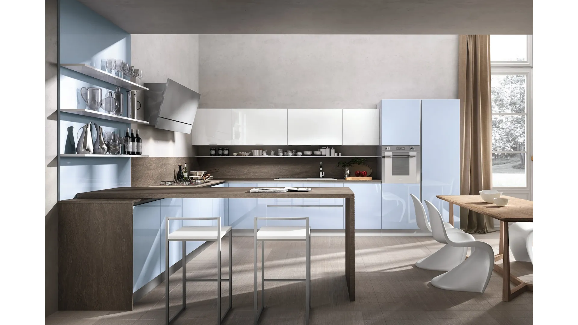Cucina Moderna Reflexa con penisola di Home Cucine